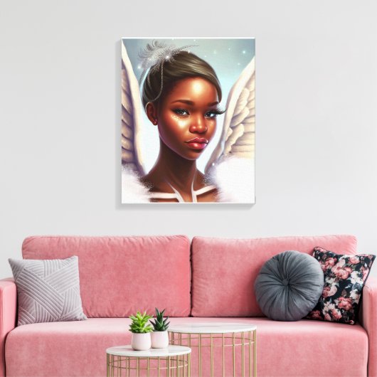 Mooie Afrikaanse engel Canvas Afdruk (Insitu (Woonkamer))