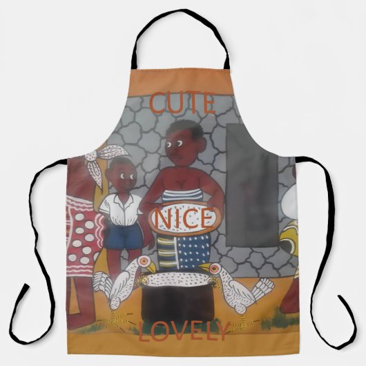 Mooie Afrikaanse familie Traditionele kleuren Schort (Voorkant)