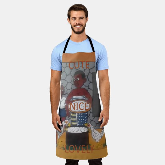 Mooie Afrikaanse familie Traditionele kleuren Schort (Gedragen)