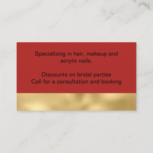 Mooie Afrikaanse goudblik Visitekaartje (Achterkant)