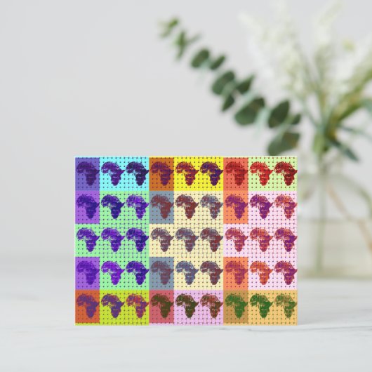 Mooie Afrikaanse kaart Checkered Pap art etnisch (Staand voorkant)