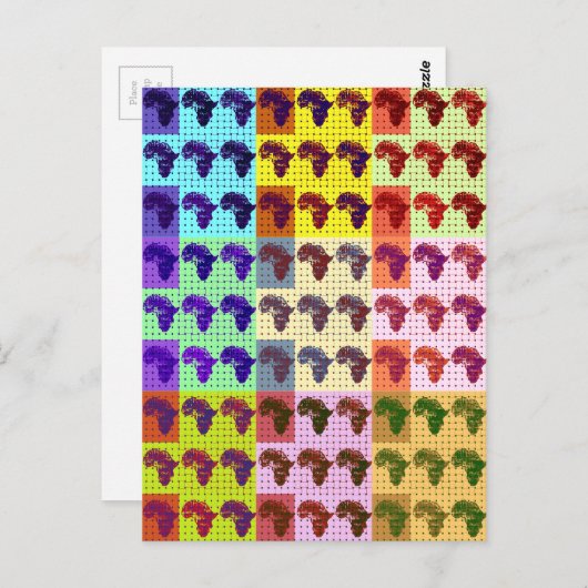 Mooie Afrikaanse kaart Checkered Pap art etnisch (Voorkant / Achterkant)