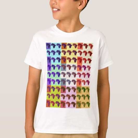 Mooie Afrikaanse kaart Checkered Pap art etnisch T-shirt (Voorkant)