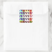 Mooie Afrikaanse kaart Checkered Pap art etnisch Vierkante Sticker (Tas)