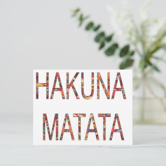 Mooie Afrikaanse  kleuren Hakuna Matata Art Briefkaart (Staand voorkant)