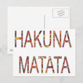 Mooie Afrikaanse kleuren Hakuna Matata Art Briefkaart (Voorkant / Achterkant)