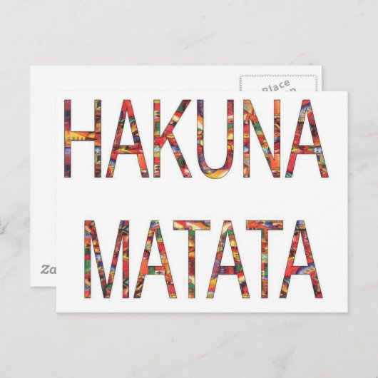 Mooie Afrikaanse  kleuren Hakuna Matata Art Briefkaart (Voorkant / Achterkant)