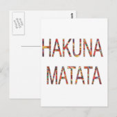 Mooie Afrikaanse  kleuren Hakuna Matata Art Briefkaart (Voorkant / Achterkant)