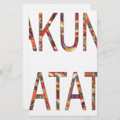 Mooie Afrikaanse  kleuren Hakuna Matata Art Briefpapier (Voorkant / Achterkant)