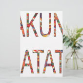 Mooie Afrikaanse  kleuren Hakuna Matata Art Briefpapier (Staand voorkant)