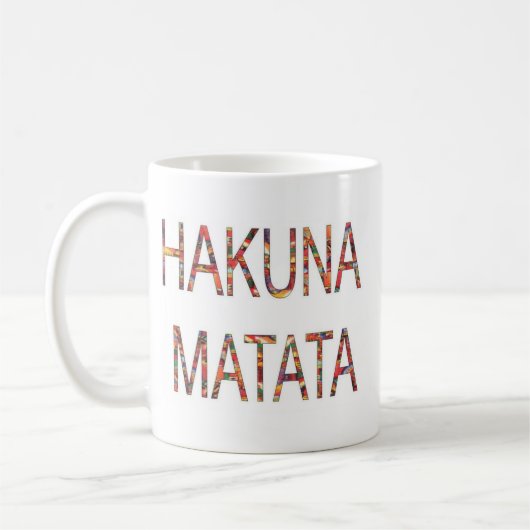 Mooie Afrikaanse kleuren Hakuna Matata Art Koffiemok (Links)