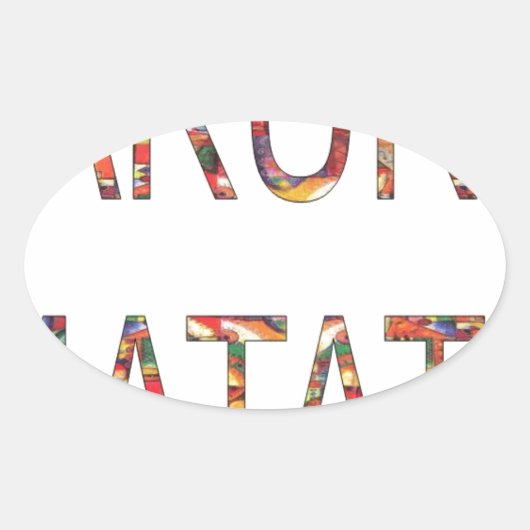 Mooie Afrikaanse  kleuren Hakuna Matata Art Ovale Sticker (Voorkant)