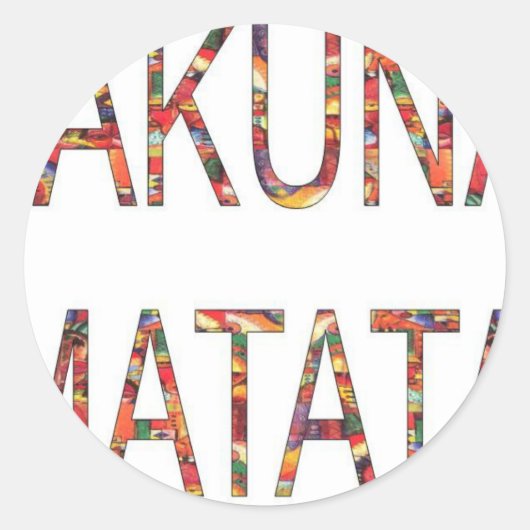 Mooie Afrikaanse  kleuren Hakuna Matata Art Ronde Sticker (Voorkant)