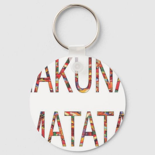 Mooie Afrikaanse kleuren Hakuna Matata Art Sleutelhanger (Voorkant)