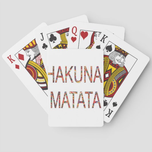 Mooie Afrikaanse  kleuren Hakuna Matata Art Speelkaarten (Achterkant)