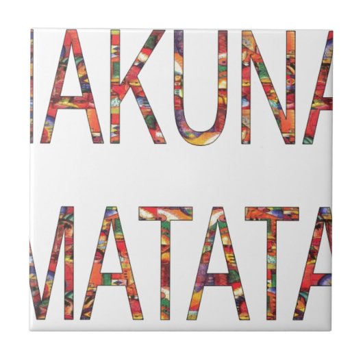 Mooie Afrikaanse  kleuren Hakuna Matata Art Tegeltje (Voorkant)