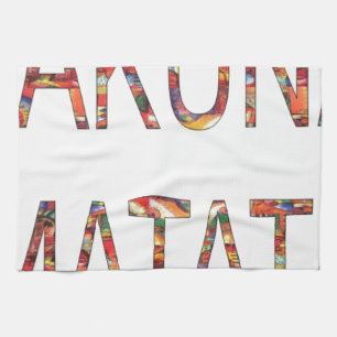Mooie Afrikaanse  kleuren Hakuna Matata Art Theedoek