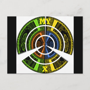 Mooie Afrikaanse kleurrijke cirkelvormige illustra Briefkaart