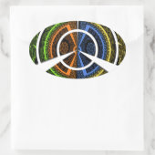 Mooie Afrikaanse kleurrijke cirkelvormige illustra Ovale Sticker (Tas)