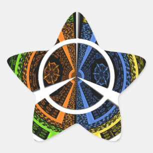 Mooie Afrikaanse kleurrijke cirkelvormige illustra Ster Sticker