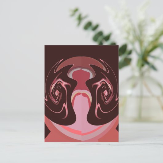 Mooie Afrikaanse Maroon Motief Print Design Briefkaart (Staand voorkant)