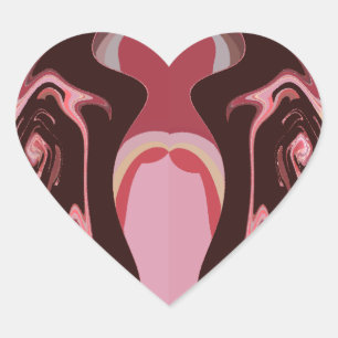 Mooie Afrikaanse Maroon Motief Print Design Hart Sticker