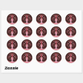 Mooie Afrikaanse Maroon Motief Print Design Ronde Sticker (Vel)