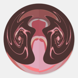 Mooie Afrikaanse Maroon Motief Print Design Ronde Sticker