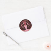 Mooie Afrikaanse Maroon Motief Print Design Ronde Sticker (Envelop)