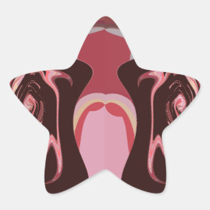 Mooie Afrikaanse Maroon Motief Print Design Ster Sticker