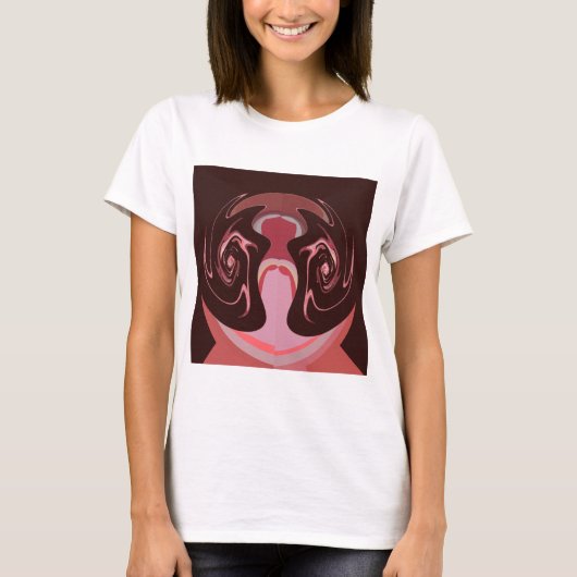 Mooie Afrikaanse Maroon Motief Print Design T-shirt (Voorkant)