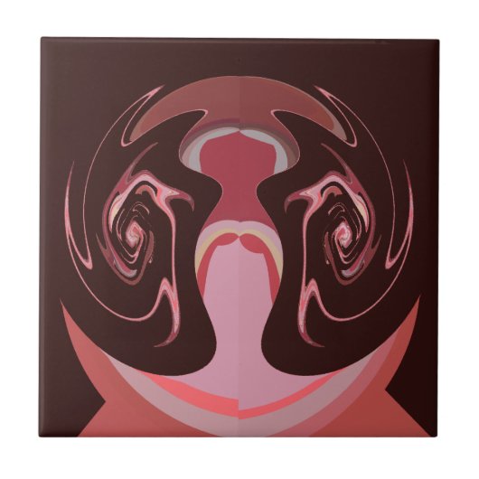 Mooie Afrikaanse Maroon Motief Print Design Tegeltje (Voorkant)