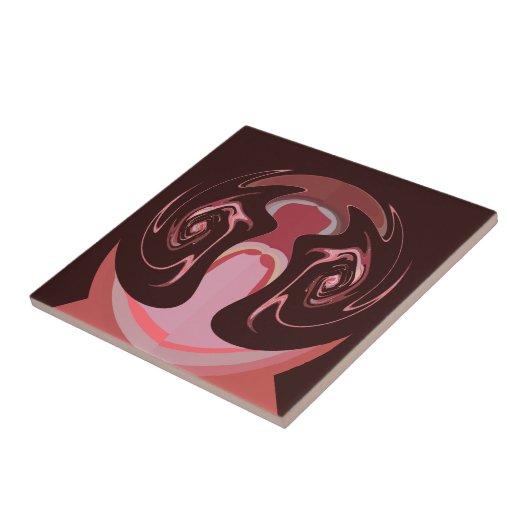 Mooie Afrikaanse Maroon Motief Print Design Tegeltje (Zijkant)