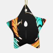 Mooie Afrikaanse Motief Art Print Keramisch Ornament (Links)