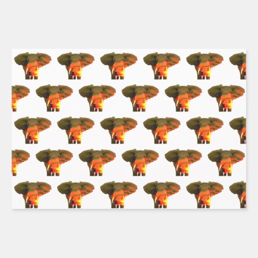 Mooie Afrikaanse olifant in de Serengeti Sunset Inpakpapier Vel (Voorkant)