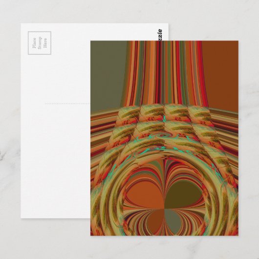 Mooie Afrikaanse traditionele Gouden Bruin Motief Briefkaart (Voorkant / Achterkant)