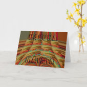 Mooie Afrikaanse traditionele Gouden Bruin Motief Kaart (Gele Bloem)