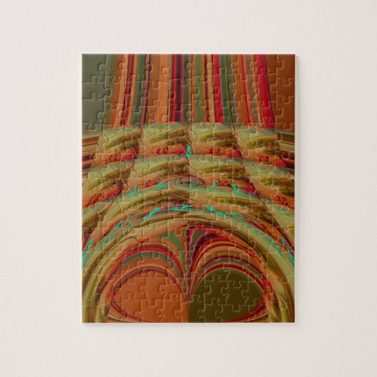 Mooie Afrikaanse traditionele Gouden Bruin Motief Legpuzzel (Verticaal)