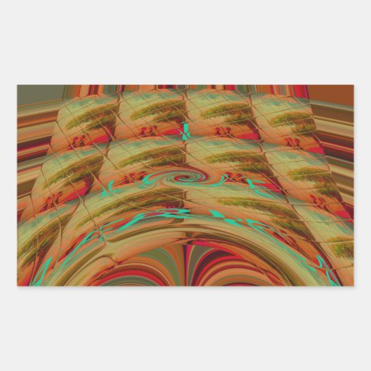 Mooie Afrikaanse traditionele Gouden Bruin Motief Rechthoekige Sticker (Voorkant)