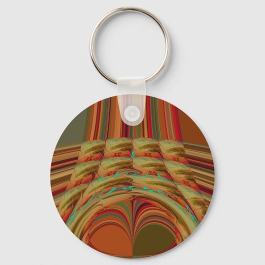 Mooie Afrikaanse traditionele Gouden Bruin Motief Sleutelhanger (Voorkant)