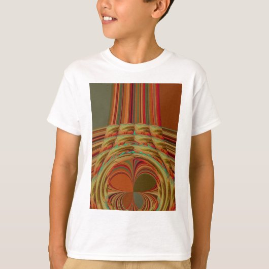 Mooie Afrikaanse traditionele Gouden Bruin Motief T-shirt (Voorkant)