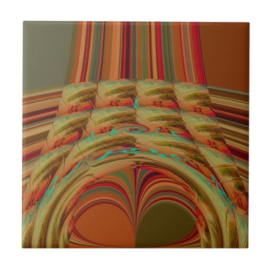 Mooie Afrikaanse traditionele Gouden Bruin Motief Tegeltje (Voorkant)