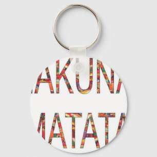 Mooie Afrikaanse vintagekleuren Hakuna Matata-kuns Sleutelhanger