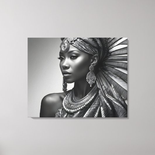 Mooie Afrikaanse vrouw Canvas Afdruk (Voorkant)
