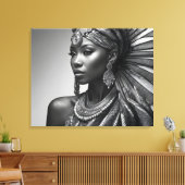 Mooie Afrikaanse vrouw Canvas Afdruk (Insitu (Woonkamer))