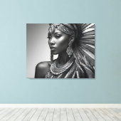 Mooie Afrikaanse vrouw Canvas Afdruk (Insitu (Houten vloer))