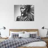 Mooie Afrikaanse vrouw Canvas Afdruk (Insitu (Slaapkamer))
