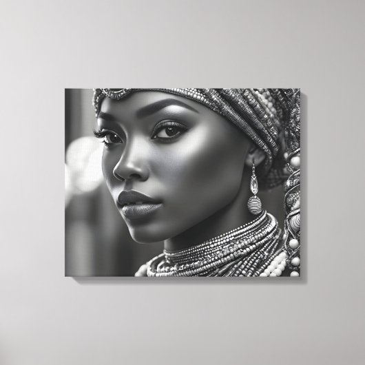 Mooie Afrikaanse vrouw Canvas Afdruk (Voorkant)