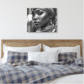 Mooie Afrikaanse vrouw Canvas Afdruk (Insitu (Slaapkamer))