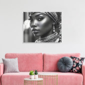 Mooie Afrikaanse vrouw Canvas Afdruk (Insitu (Woonkamer))
